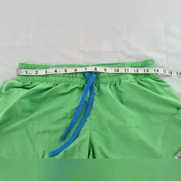 Columbia Shorts Women M Green Blue Chino Pockets Hiking Drawstring 4" Inseam - Picture 6 of 14